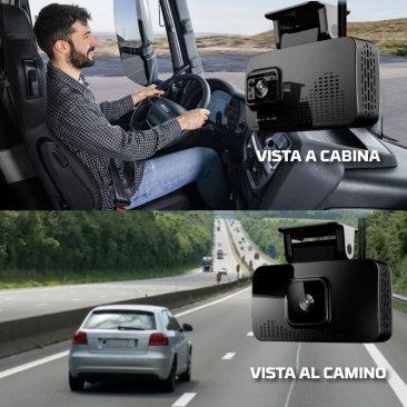 Dashcam Dvr GPS, 4G, 512gb, Camara Dual a Cabina y Camino